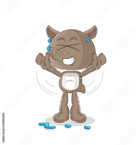 tapir stretching character. cartoon mascot vector