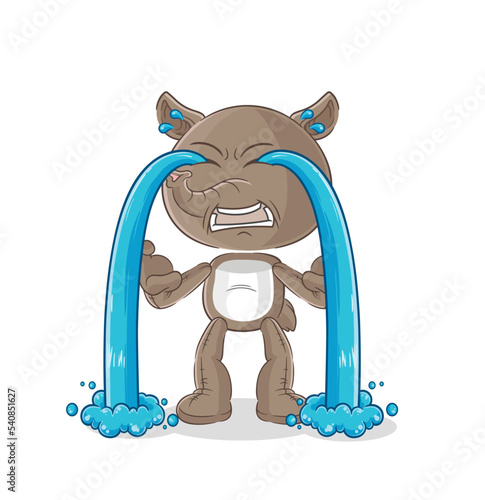 tapir crying illustration. character vector