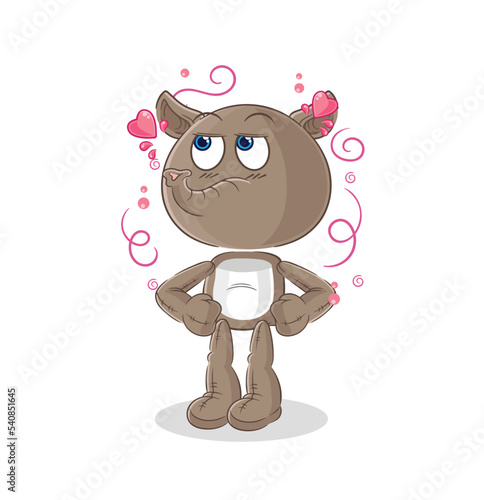 tapir shy vector. cartoon character
