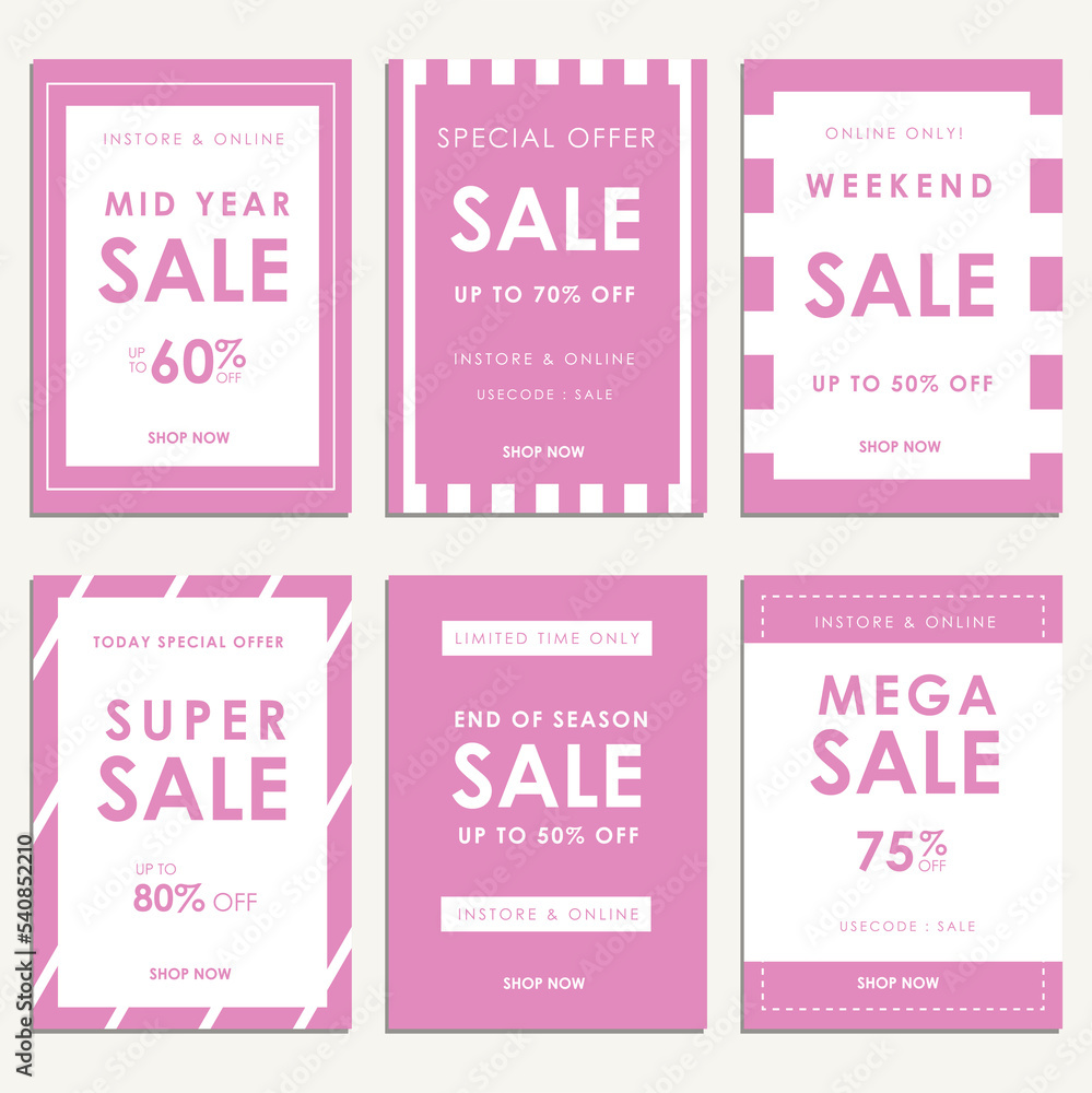 Set of sale banner template design. Set of sale banner template design.