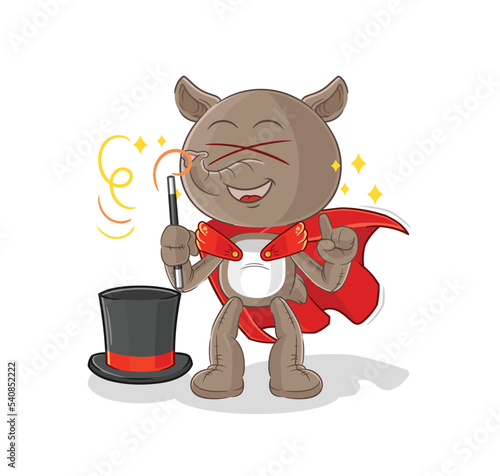 tapir magician illustration. character vector