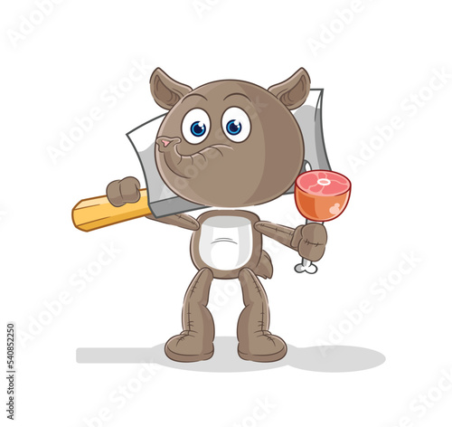 tapir Butcher illustration. character vector