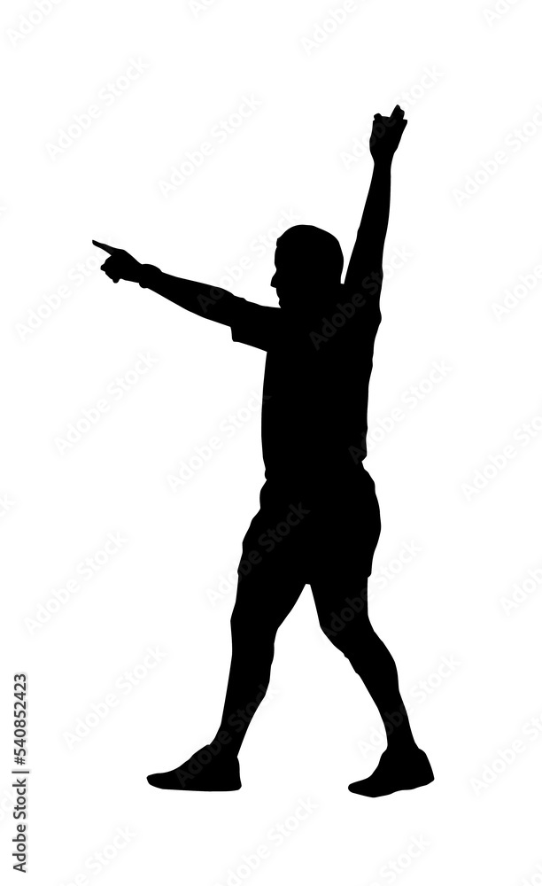 Sport Silhouette - Rugby Football Referee Indicating Foal Play