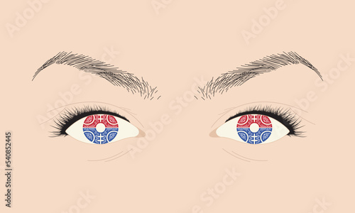 Eye With pattern blue red cornea