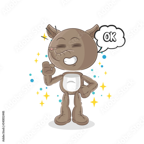 tapir agree mascot. cartoon vector