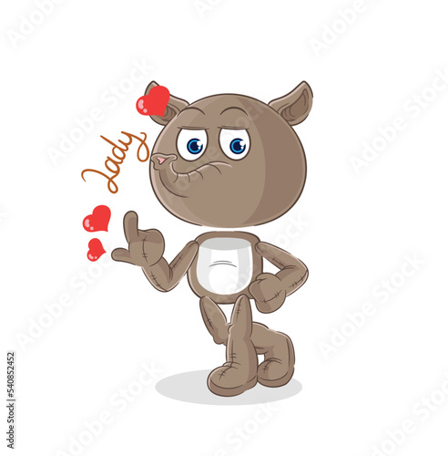 tapir flirting illustration. character vector