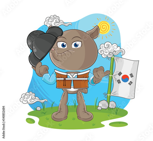 tapir korean culture vector. cartoon character