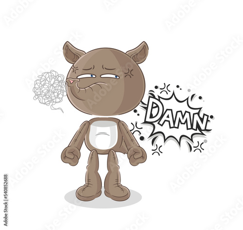 tapir very pissed off illustration. character vector