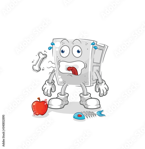 concrete brick burp mascot. cartoon vector