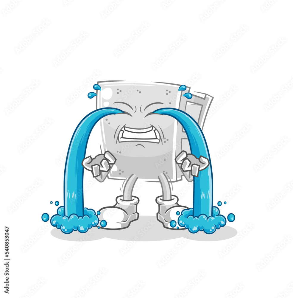 concrete brick crying illustration. character vector concrete brick crying illustration. character vector
