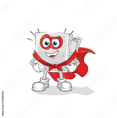 concrete brick heroes vector. cartoon character