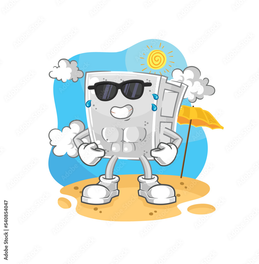 concrete brick sunbathing in summer. character vector concrete brick sunbathing in summer. character vector