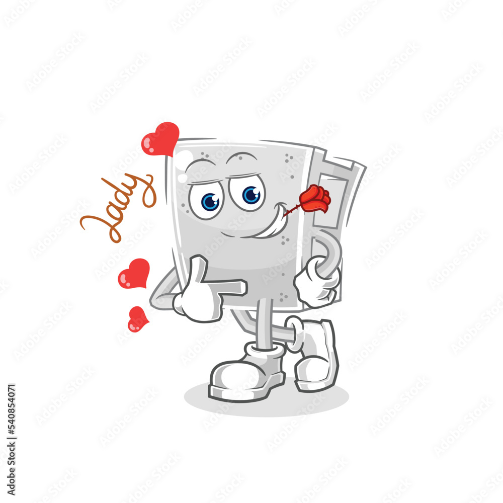 concrete brick flirting illustration. character vector concrete brick flirting illustration. character vector