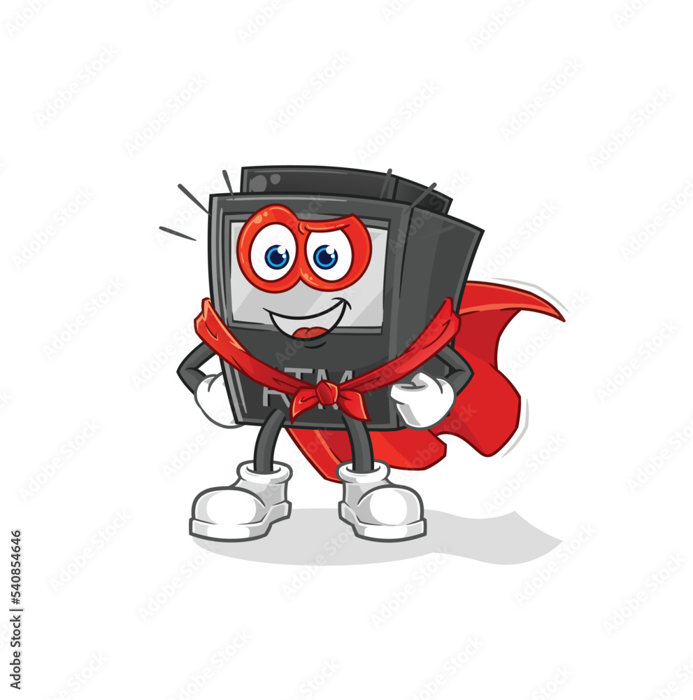 ATM machine heroes vector. cartoon character