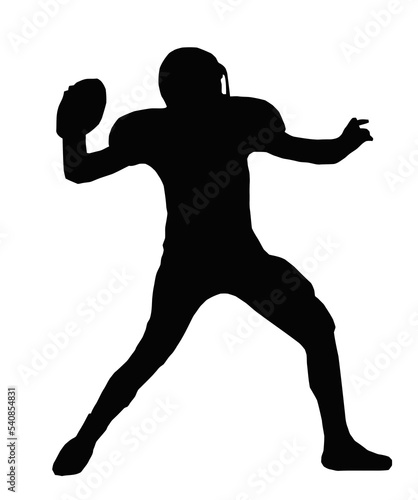 Vászonkép Silhouette American Football Quarterback Throw