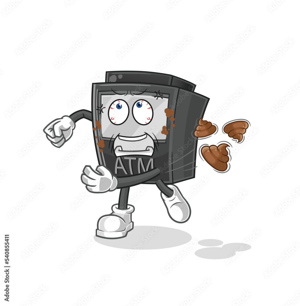 ATM machine throwing shit vector ATM machine throwing shit vector