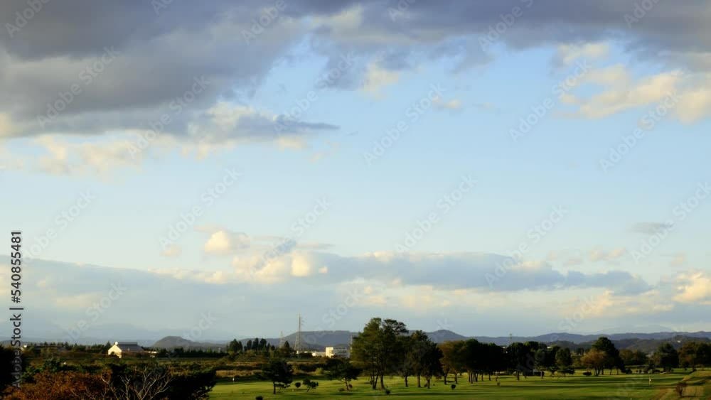 Wide sky, clouds and village Wide sky, clouds and village