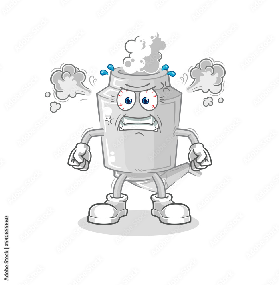 Obraz premium exhaust very angry mascot. cartoon vector