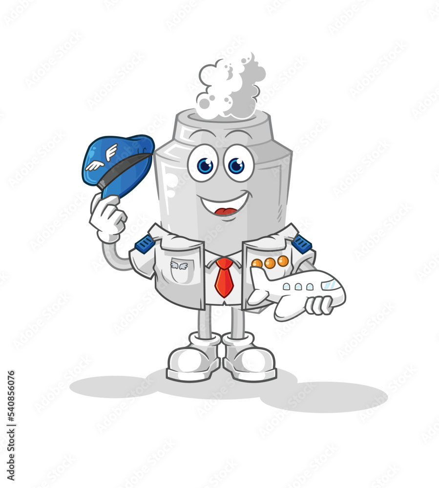 exhaust pilot mascot. cartoon vector exhaust pilot mascot. cartoon vector