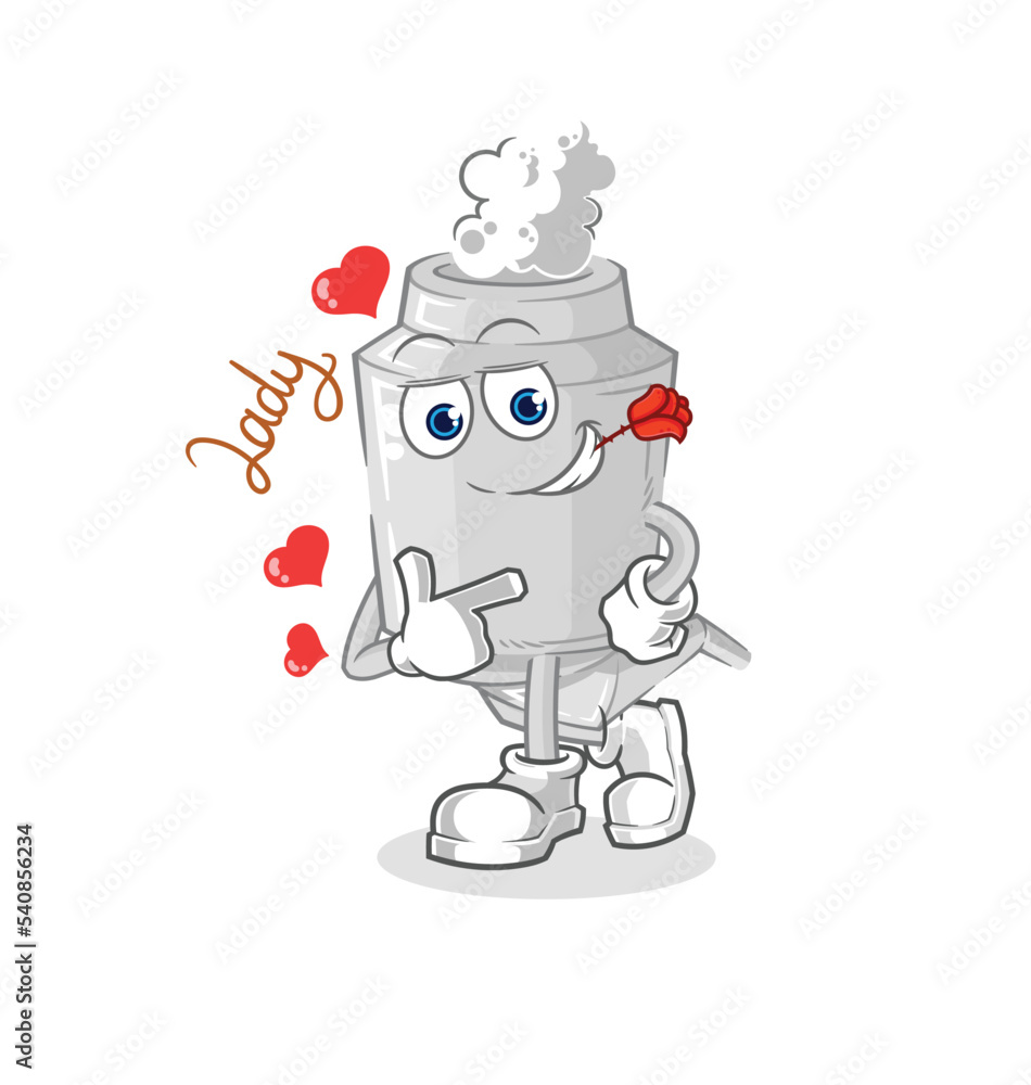 exhaust flirting illustration. character vector
