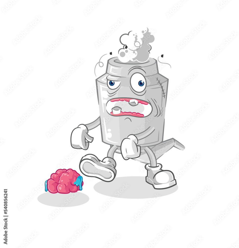exhaust zombie character.mascot vector exhaust zombie character.mascot vector