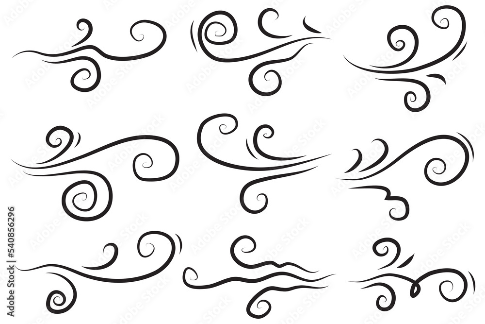 doodle wind illustration vector handrawn style doodle wind illustration vector handrawn style