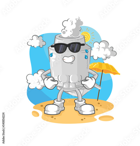 exhaust sunbathing in summer. character vector © dataimasu