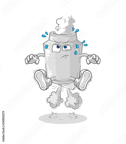 exhaust fart jumping illustration. character vector