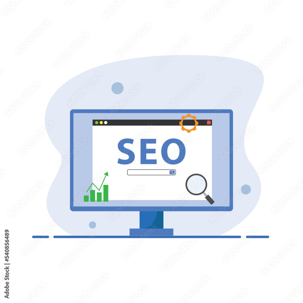 SEO Optimization. Web analytics and seo marketing concept. Strategy and planning website. Vector illustration SEO Optimization. Web analytics and seo marketing concept. Strategy and planning website. Vector illustration