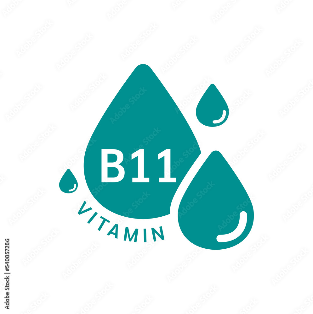 Vitamin B11 icon green in form simple line water drop. Isolated on white background. Design for use on web app mobile and print media. Medical symbol concept. Vector EPS10 illustration. Vitamin B11 icon green in form simple line water drop. Isolated on white background. Design for use on web app mobile and print media. Medical symbol concept. Vector EPS10 illustration.