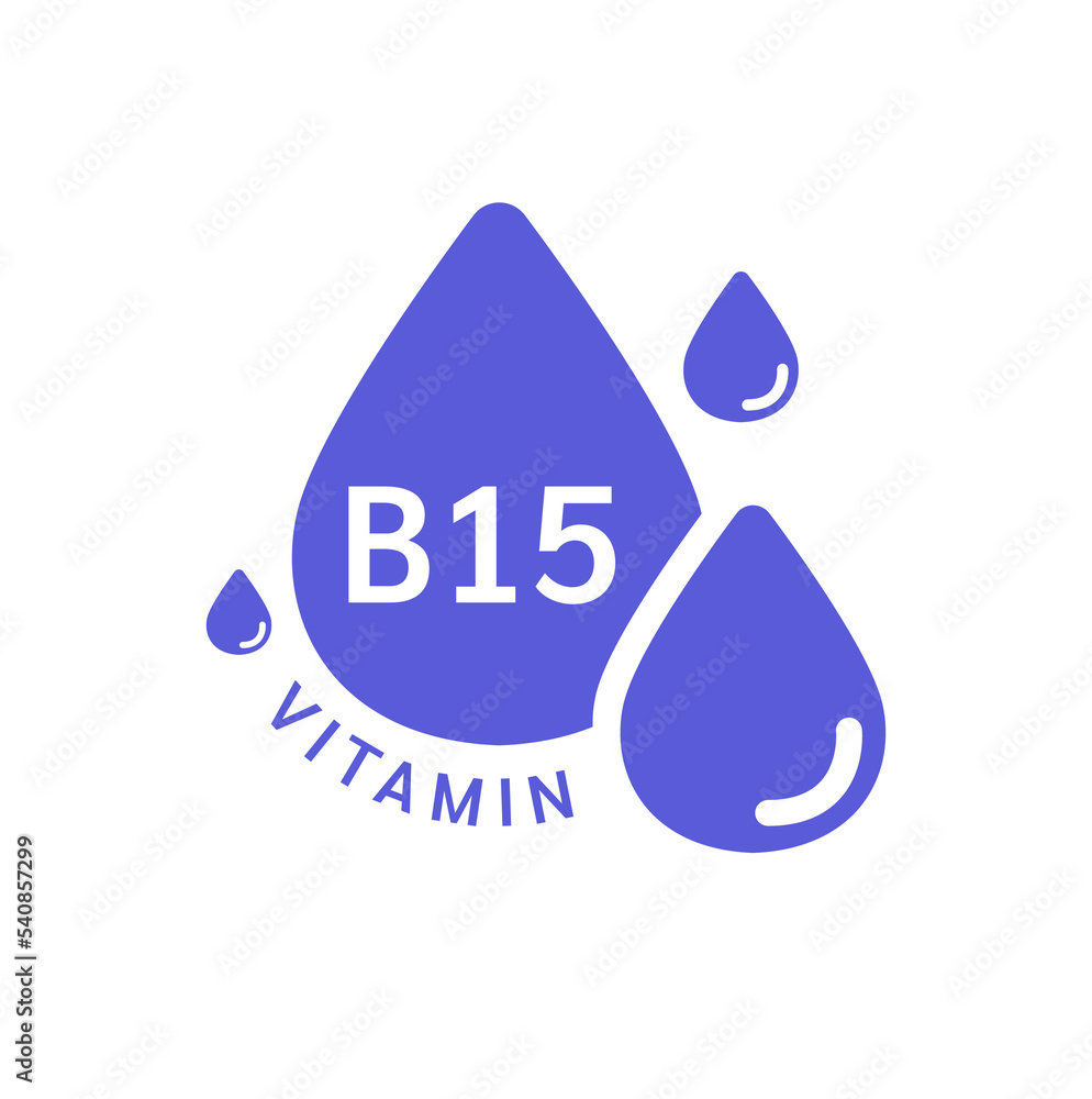 Vitamin B15 icon blue in form simple line water drop. Isolated on white background. Design for use on web app mobile and print media. Medical symbol concept. Vector EPS10 illustration. Vitamin B15 icon blue in form simple line water drop. Isolated on white background. Design for use on web app mobile and print media. Medical symbol concept. Vector EPS10 illustration.
