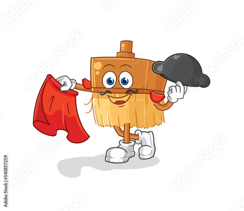 paintbrush matador with red cloth illustration. character vector