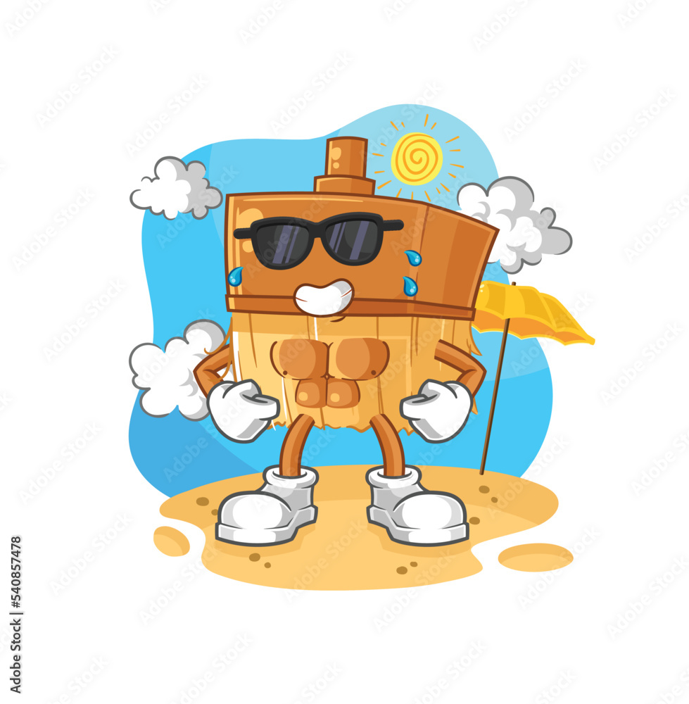 Obraz premium paintbrush sunbathing in summer. character vector