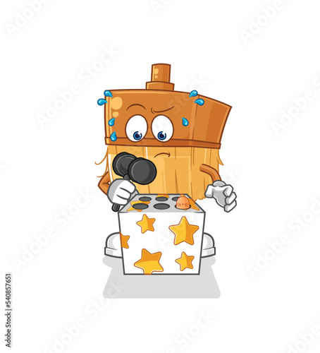 paintbrush play whack a mole mascot. cartoon vector