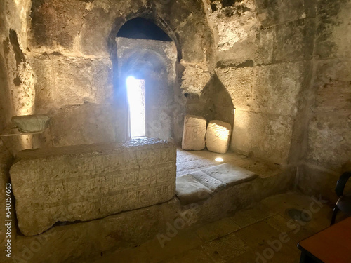 Ajloun, Jordan, November 2019 - A stone fireplace HQ