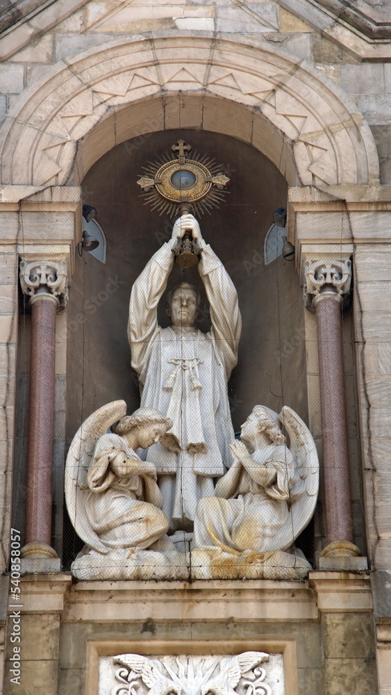 Statue on the Basilica of the Blessed Sacrament in Buenos Aires, Argentina