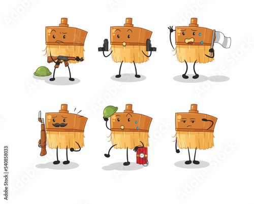 paintbrush troops character. cartoon mascot vector