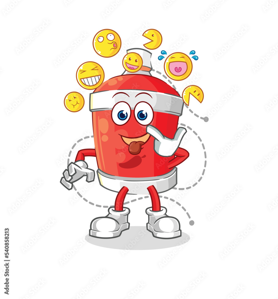 chili spray laugh and mock character. cartoon mascot vector