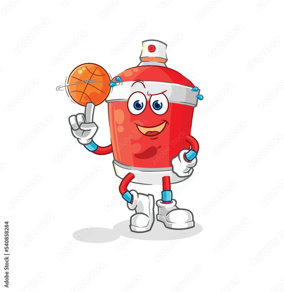 chili spray playing basket ball mascot. cartoon vector chili spray playing basket ball mascot. cartoon vector