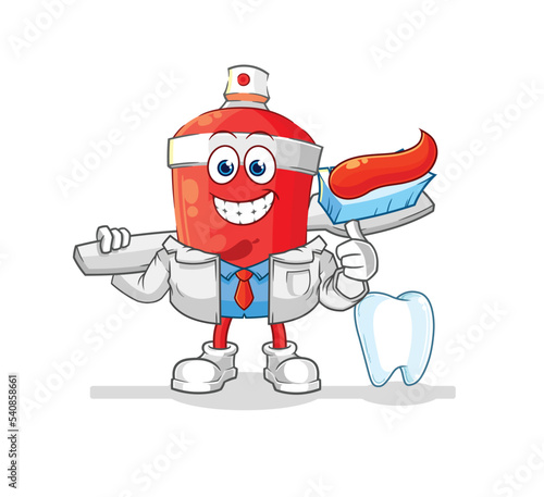 chili spray dentist illustration. character vector