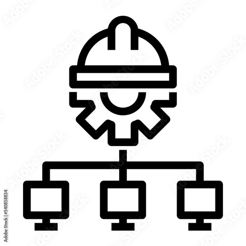 Icon Automated Solution With Style Outline