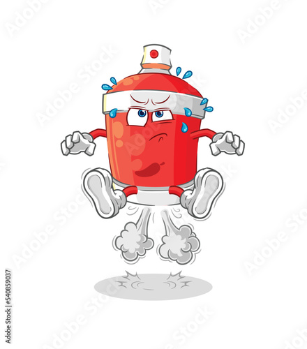 chili spray fart jumping illustration. character vector