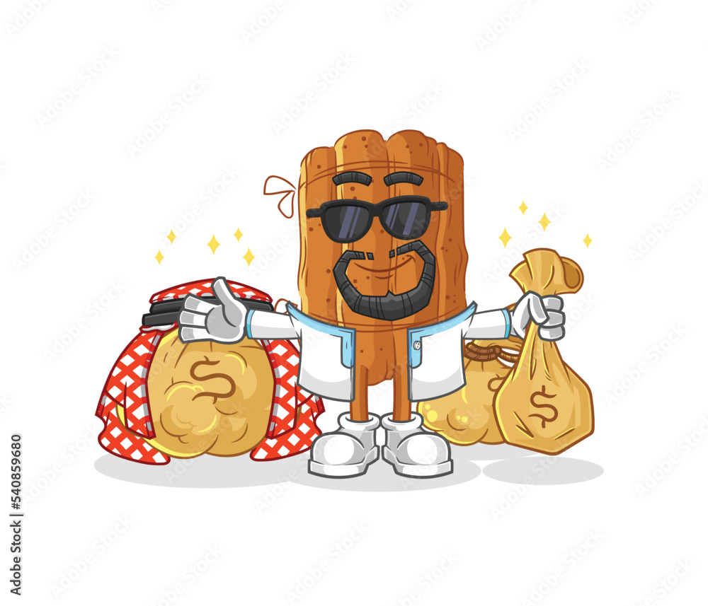 cinnamon rich arabian mascot. cartoon vector
