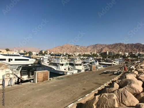 Aqaba, Jordan, November 2019 - A group of parked cars