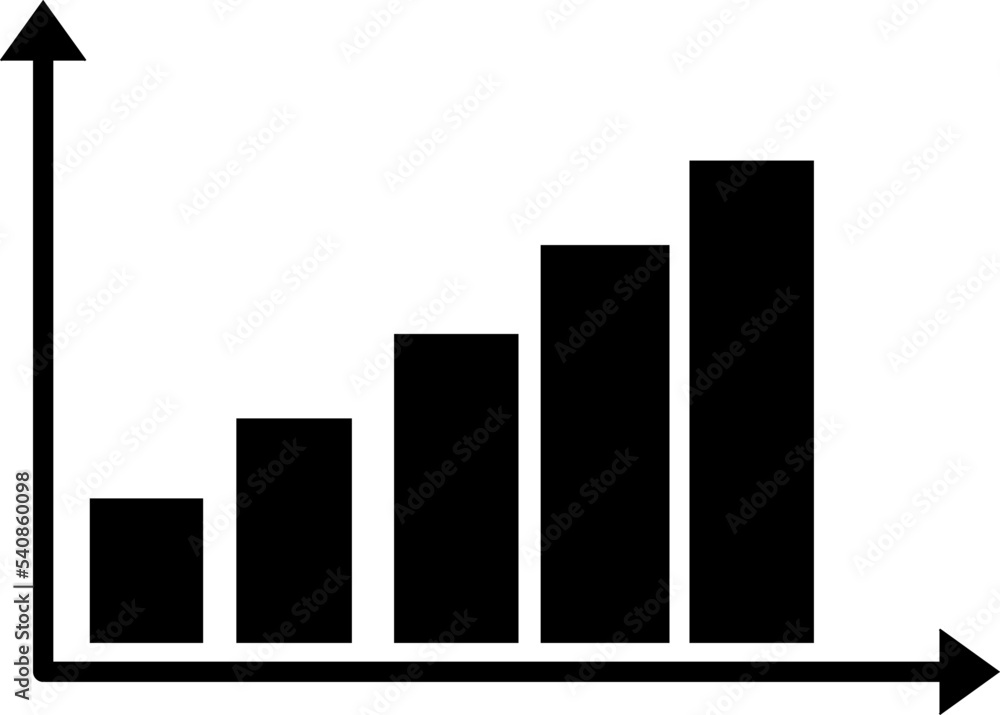 growing graph, bar chart, Flat icon isolated on the white background, flat design vector illustration growing graph, bar chart, Flat icon isolated on the white background, flat design vector illustration