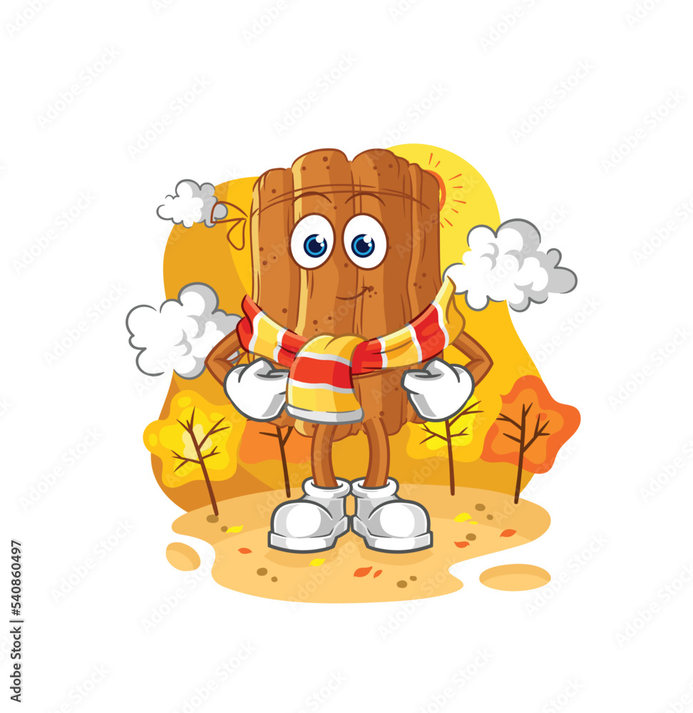 cinnamon in the autumn. cartoon mascot vector cinnamon in the autumn. cartoon mascot vector