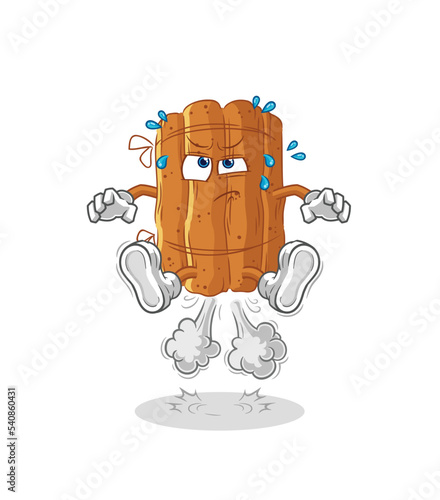cinnamon fart jumping illustration. character vector