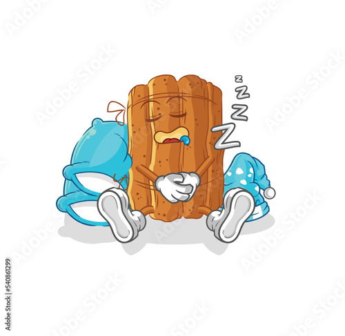 cinnamon sleeping character. cartoon mascot vector