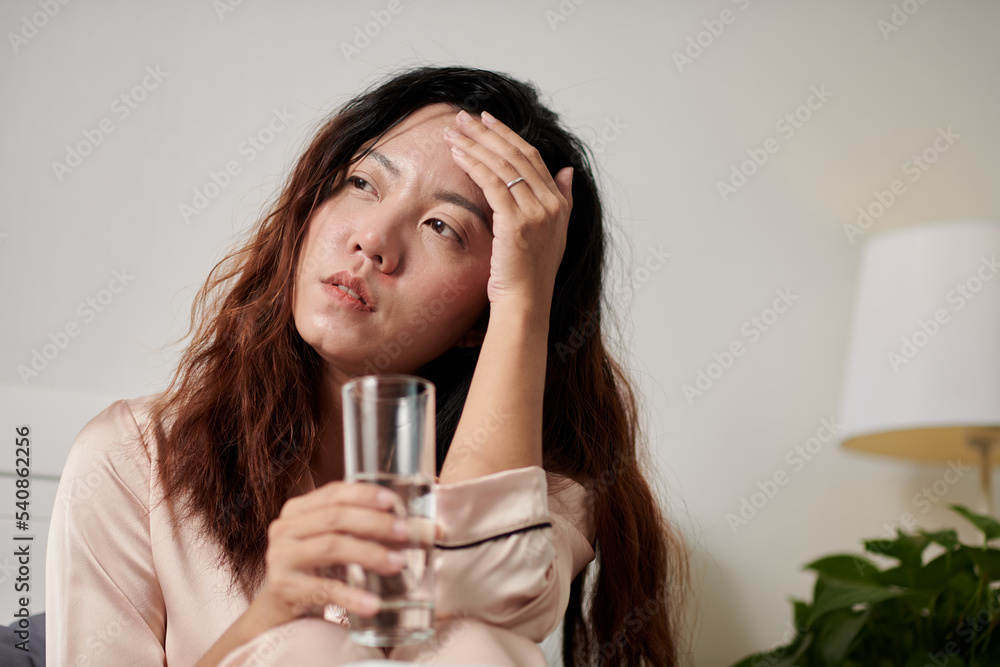 Sick Woman Suffering from Headache Sick Woman Suffering from Headache