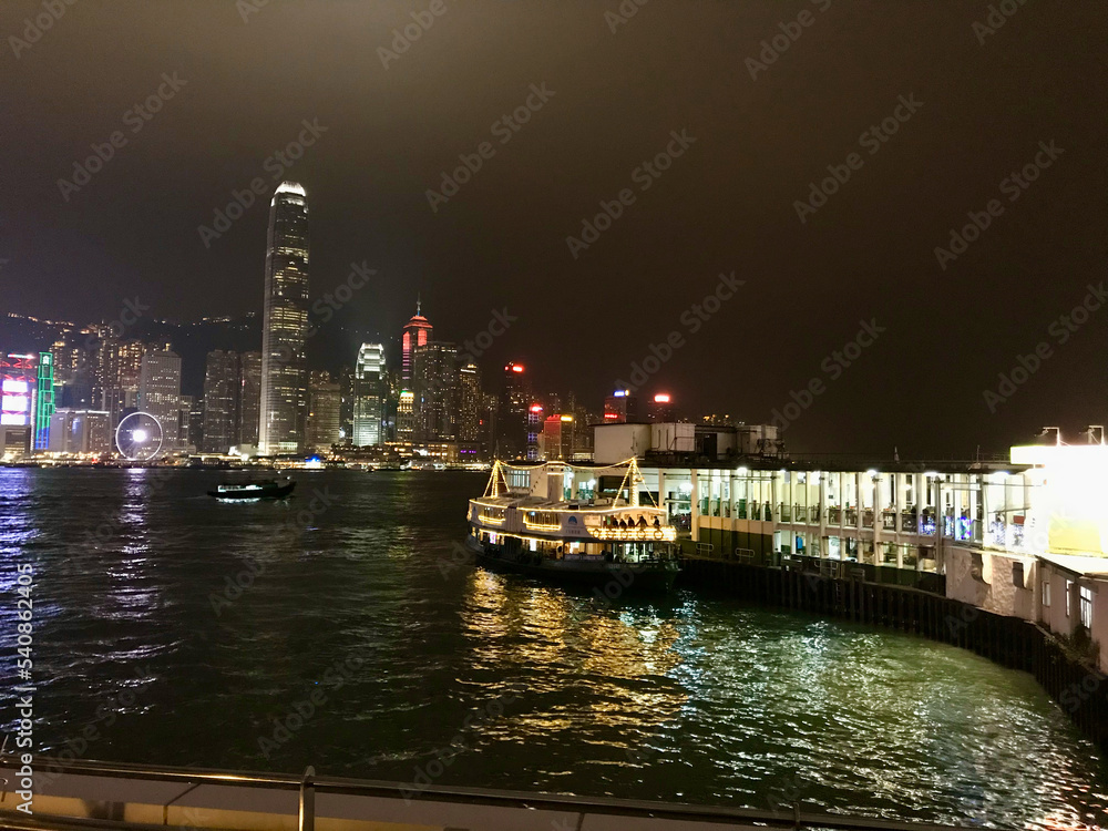 Hong Kong, China, November 2016 - A bridge over a body of water